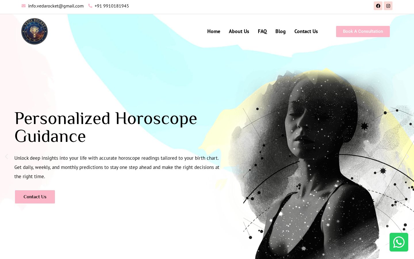 Veda Rocket homepage hero