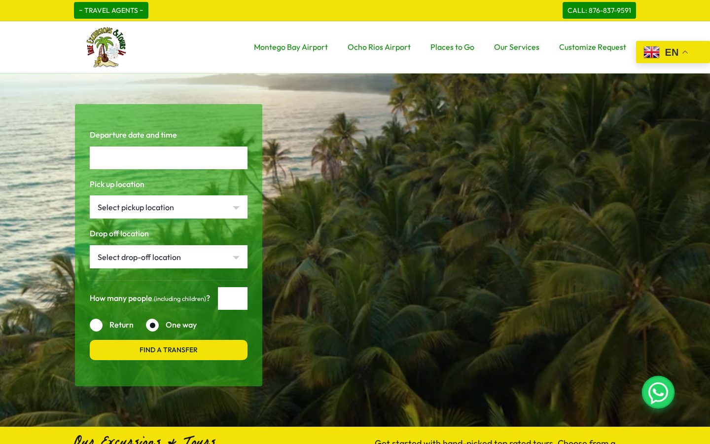 Irie Tours Jamaica homepage hero